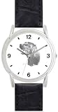 LABRADOR RETRIEVER (BLACK) DOG (MS) - WATCHBUDDY® DELUXE SILVER TONE WATCH - Black Strap - Small Size (Children's: Boy's & Girl's Size)