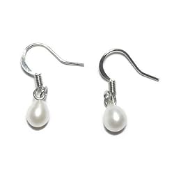 Teardrop Pearl Earrings with Metal Earwires