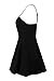 Moxeay® U-Neck Sleeveless Slim Waist Mid-Thigh One Piece Dress (L, Black)