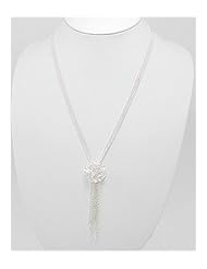 Flower Necklace In 92.5 Sterling Silver