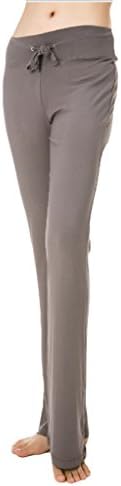 Cloudy Women's Modal Wide Leg Yoga Pants Linear Self Tie Waist, Multiple Colors Available(Dark Grey,US XS/Asian M)