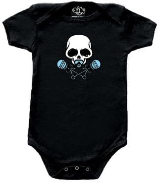 Baby Skull Blue Rattle Baby Onsies - Newborn 0-3 Months