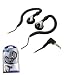 Ex-Pro Trendy hook-on-ear Black headphone. iPod, MP3 Player headphones with ear hooks. Water resistant.