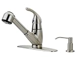 Fontaine Gourmet Pull-Out Kitchen Faucet w/Soap Dispenser, Steel - NF-KPON-SS