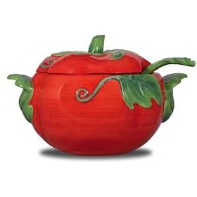 11 x 9 Stoneware Soup Tureen in Tomato Design by Enesco by Enesco