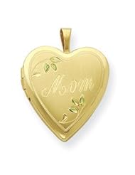 Genuine IceCarats Designer Jewelry Gift Gold Plated Sterling Silver 20Mm Satin, Enameled, D/C Mom Locket