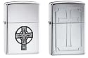 Zippo Lighter Set - Celtic Cross and Cross Engraved Set of Two Pair