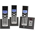 Audioline Polo 383 Schnurloses DECT-Telefon  Eco Mode Energiesparmodus, Anrufbeantworter schwarz / silber