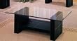 Coaster Williams Contemporary Cocktail Table with Bonded Leather Base and Glass Top