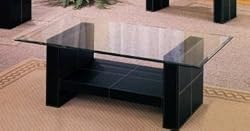 Coaster Williams Contemporary Cocktail Table with Bonded Leather Base and Glass Top