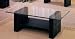 Coaster Williams Contemporary Cocktail Table with Bonded Leather Base and Glass Top