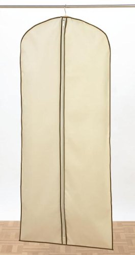 H & L Russel Dress Cover, Crème with Caramel Trim, 137 x 58 cm