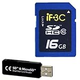 16GB SD Class 10 IF3C Professional High Speed Memory Card SDHC 16G (16 Giga ....