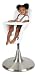 Boon Flair Elite Pneumatic Pedestal Highchair with Stainless Steel Base and 2 Seat Pads - White and Orange/Grey