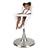 Boon Flair Elite Pneumatic Pedestal Highchair with Stainless Steel Base and 2 Seat Pads - White and Orange/Grey