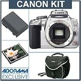 Canon Digital Rebel XTi Chrome SLR Camera Kit, with 2 GB CF Memory Card, Spare NB-2LH Lithium-Ion Rechargeable Battery, Slinger System Bag