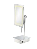 Kimball & Young Single Sided LED Rectangular Minimalist Vanity Mirror, Polished Nickel
