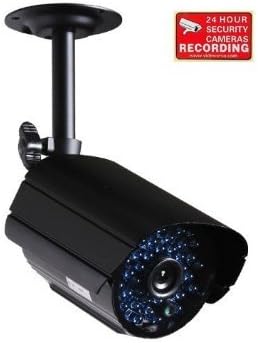 VideoSecu Bullet Day Night Audio Video Outdoor Security Camera 520TVL High Resolution Built-in Microphone IR-Cut Filter Infrared for CCTV Home Surveillance DVR System with Bonus Warning Sticker (Black) CXU