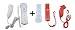 White and Red Built-in Motion Plus Remote and Nunchuck Controller for Nintendo Wii +Silicone Skin +Wrist Strap (NON-OEM)