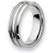 Grooved Beveled Edge Brushed & Polished Tungsten Carbide Ring (7.0 mm) - Sizes 7-13