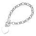 Genuine IceCarats Designer Jewelry Gift Sterling Silver Engravable Heart Disc On Fancy Link Toggle Bracelet In 7.50 Inch