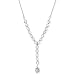 Single Strand Silver Tone Chain with Clear Crystal Y-Necklace