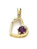 14k 6mm Amethyst Heart Pendant