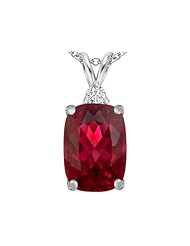 Original Star K (tm) Large 14x10mm Cushion Cut Created Ruby Pendant in 925 Sterling Silver