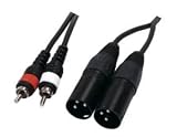 G-HiTech--HQ INSTRUMENT CABLE 2 RCA PHONO MALE L/R to 2 XLR/MALE 3 P. 1.5M 1.5 METER