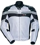 TOURMASTER/CORTECH GX-AIR MOTORCYCLE JACKET W/LEATHER WH/BK SIZE:LRG