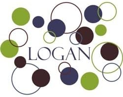 Personalized Dots and Circles Wall Decal - Size: Small,Color1-Dark Blue,Color2-Choc,Color3-Lime Green