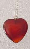 Review   / Carnelian Heart Pendant;2cms across; on silver chain approx 40cms long - from Spiritual Gifts. Usually dispatched within 2 working days.