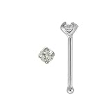 14k White Gold Cubic Zirconia Nose Bone