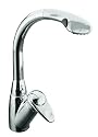 KOHLER K-6340-CP ProAvatar Single Control Pullout Kitchen Sink Faucet, Polished Chrome