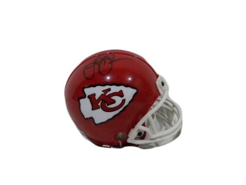 Larry Johnson Autographed Kansas City Chiefs Mini Helmet w/ Photo Proof