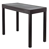 Winsome Wood Darrel Computer Desk with Glass Top