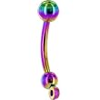 Rainbow Titanium Anodized Add on Charm Belly Ring