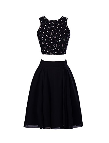 Changmin Crystal Beadings Top Two Piece Short Homecoming Dress for Juniors
