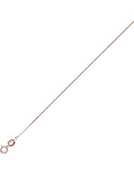 14K Solid Rose Pink Gold Box Chain Necklace 24" 0.6mm