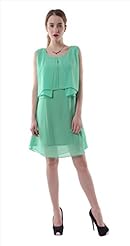 Sophisticated Round Neck Sleeveless Georgette Summer Skater Dress/Evening Dress 