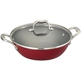 Guy Fieri Light Weight Cast Iron 5-Quart Braiser Pan, Red