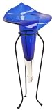 Callalily Vase on Elongated Metal Stand - Blue