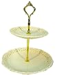 Battenburg Two Tier Cookie Tidbit Tray - Perfect for Tea Parties