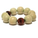 Tigers Eye Bracelet 04 Stretch 20mm Green Wood Brown Gemstone Chatoyant