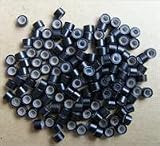 200 Pcs Black 5mm Silicone Lined Micro-ring Links Beads Linkies for I Stick Hair Extension Installation and Feathers