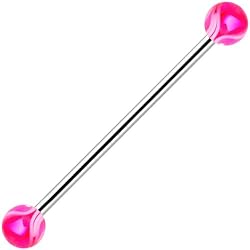 Pink Marble Industrial Barbell 31mm