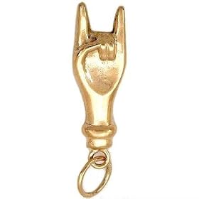 Mano Cornuto Charm 14k Gold 18mm