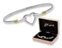 Amour Two Tone Heart Clip Bangle Bracelet Gift Boxed