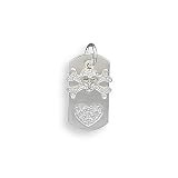 Tag Fashion Pendant with Crystal Heart and Crystal Skull Charm (Free Shipping)