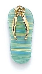 14k Light Green Opal Flip-Flop Pendant - JewelryWeb